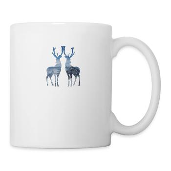 hirsche blau - Tasse - Weiß - Rechts