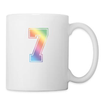 7 Numéro coloré - Mug blanc - blanc - Droite