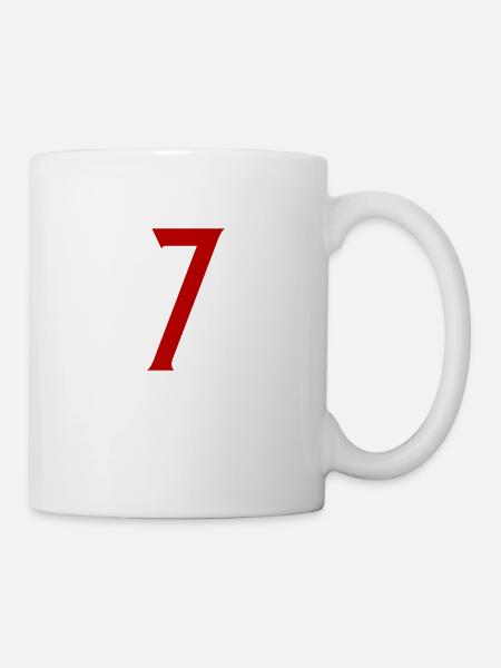 7 Zahl symbol - Tasse - Weiß