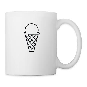 Eis Geschenkidee Eiswaffel Eiscreme Eistüte - Tasse - Weiß - Rechts
