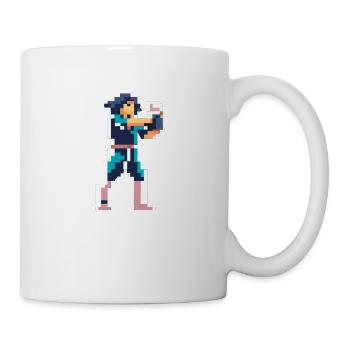 PixelArt, Fighter - Tasse - Weiß - Rechts