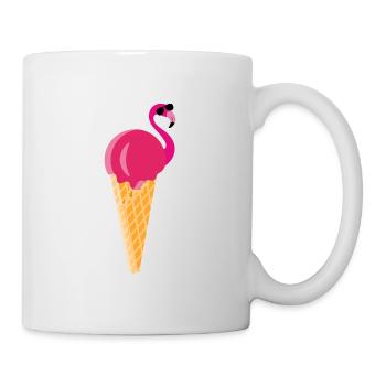 Crème glacée Gaufre Crème glacée Crème glacée Scoop Flamingo Crème glacée - Mug blanc - blanc - Droite