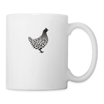 silhouettes made from chickens and chicks - Mug - white - Right