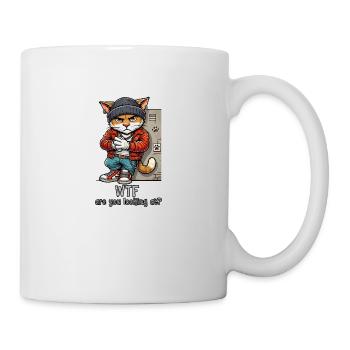 WTF schaust du dir an? - Tasse - Weiß - Rechts