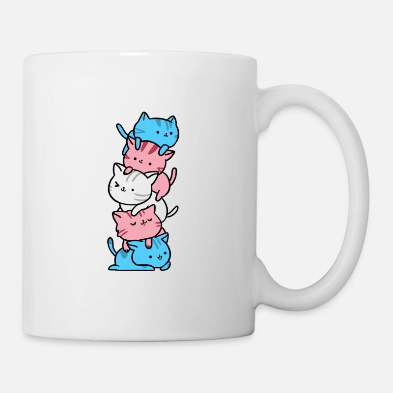 Katzen Trans Pride - Tasse - Weiß