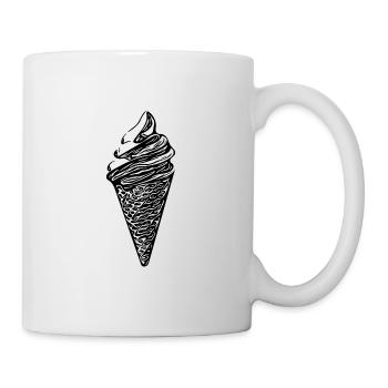 Cooles Softeis in Waffel - Tasse - Weiß - Rechts