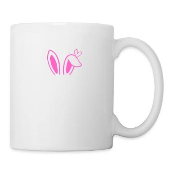 Hasenohren mit Herzchen - Tasse - Weiß - Rechts