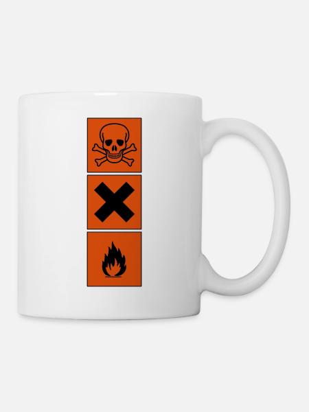 gefahrensymbole - Tasse - Weiß