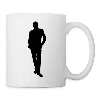 Mann Körper Silhouette Vektor-Design - Tasse - Weiß - Rechts