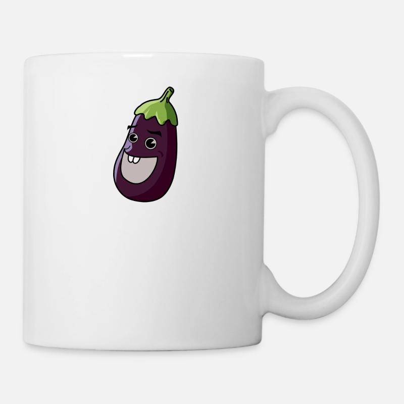 Aubergine Comic - Tasse - Weiß