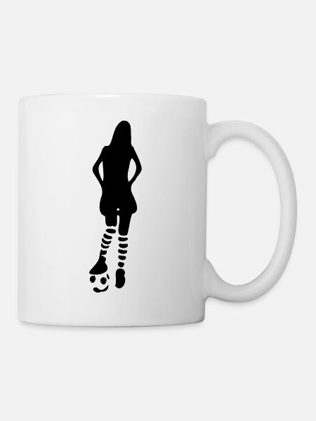 Mädchen spielen Fußball - Tasse - Weiß