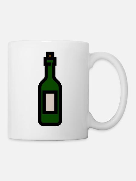 Weinflasche - Tasse - Weiß