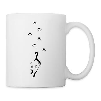 cat with paw print - Mug - white - Right
