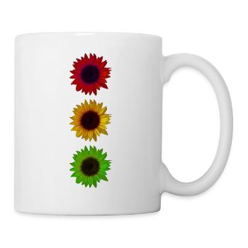 Tournesols Feu de signalisation coloré - Mug blanc - blanc - Droite