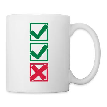 2 hooks and 1 X x - Mug - white - Right