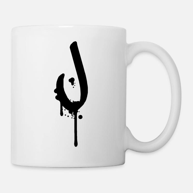 J Graffiti Tropfen Farbklex Spray - Tasse - Weiß