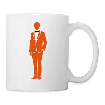 homme costume noeud papillon business - Mug blanc - blanc - Droite
