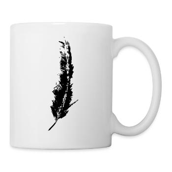 KEIKO Feder V Feather Freedom B W Schwarzweiss Bab - Tasse - Weiß - Rechts
