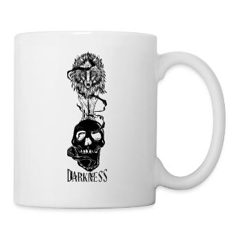 Loup solitaire avec crâne. - Mug blanc - blanc - Droite