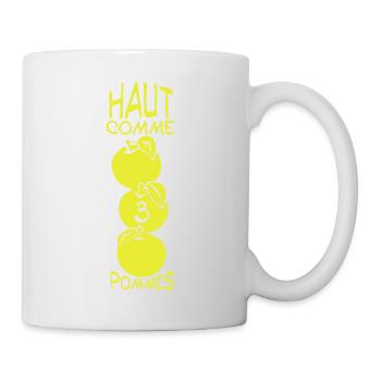 haut comme trois 3 pommes citation humour - Mug blanc - blanc - Droite