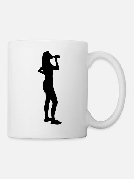 drinking girl - Tasse - Weiß