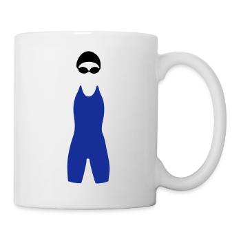 Schwimmerin Silhouette - Tasse - Weiß - Rechts