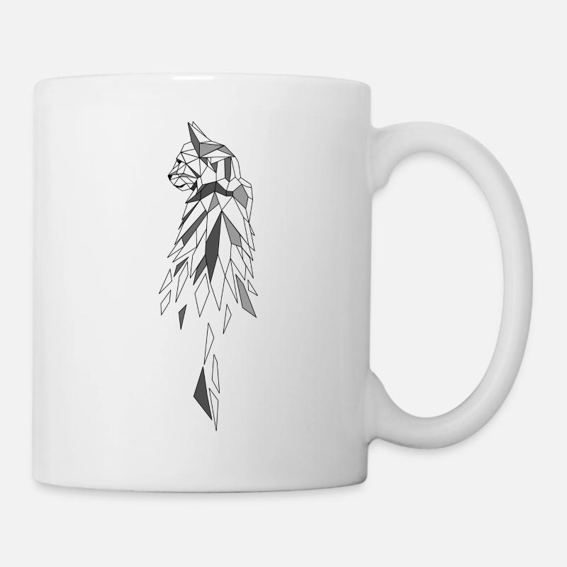 Katze grau Polygon - Tasse - Weiß