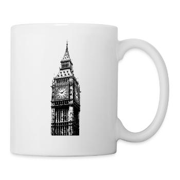 BIG BEN WAHRZEICHEN ENGLAND LONDON STENCIL - Tasse - Weiß - Rechts