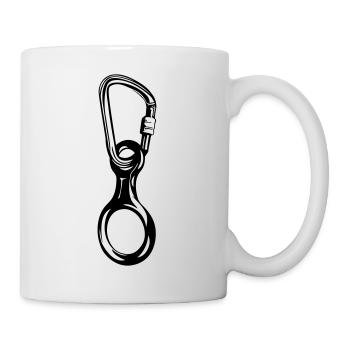 Descente en rappel en huit avec mousqueton HMS - Mug blanc - blanc - Droite
