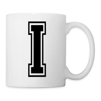 Letter I Team Football baseball basketball university - Mug - white - Right
