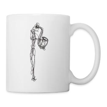 Saxophon - Tasse - Weiß - Rechts