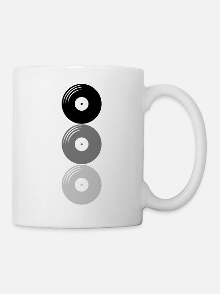Platten 3 Vinyl - Tasse - Weiß