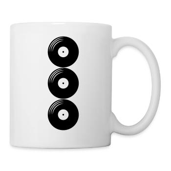 3 vinyl records - Mug - white - Right