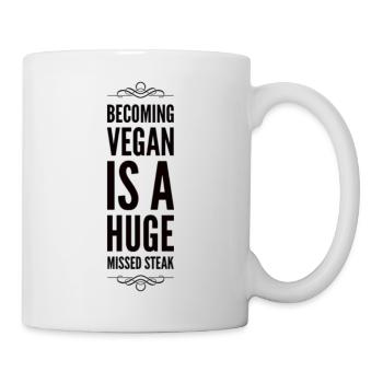 Devenir végétalien est un énorme steak manqué anti-végétalien - Mug blanc - blanc - Droite