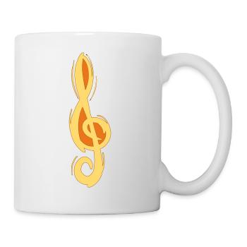 Touche de violon en sol, dessinée à la main. Musicien - Mug blanc - blanc - Droite