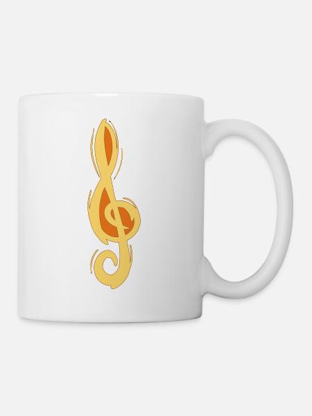 Violin key G, hand-drawn. Musician - Mug - white