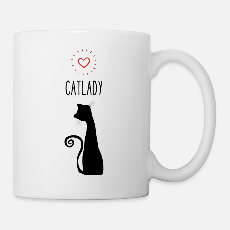 Catlady with heart - Mug - white