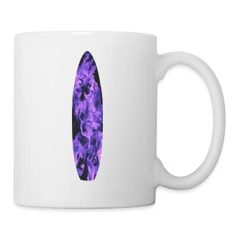 Surfboard mit blauen Flammen - Tasse - Weiß - Rechts