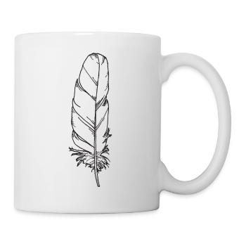 Pen white hand-drawn - Mug - white - Right