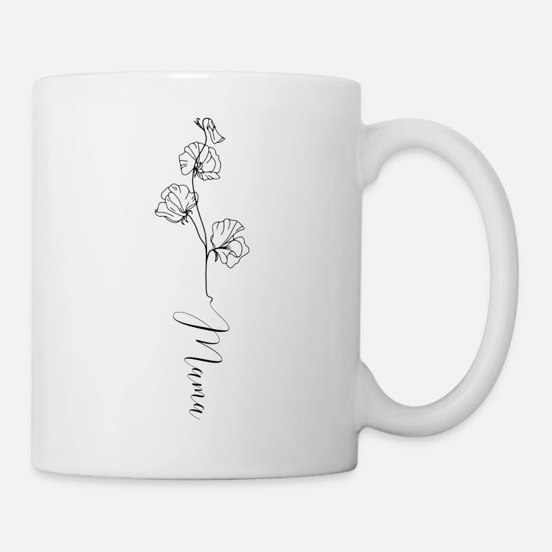 Coquelicot fleur de naissance - symbole du mois d’août - Mug blanc - blanc