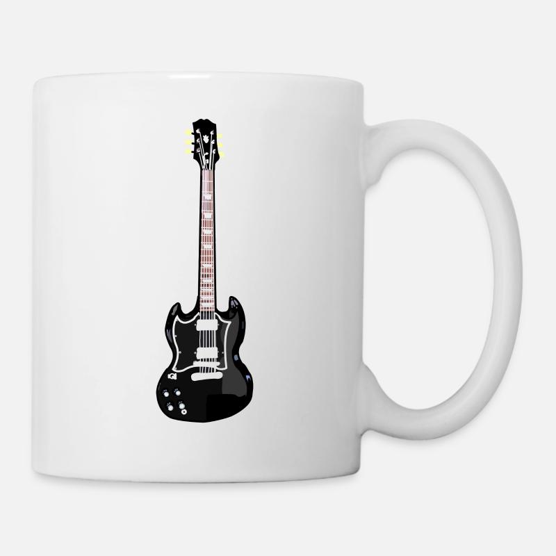 Gitarre /E-Gitarre in schwarz - Tasse - Weiß