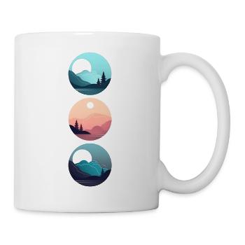 Mountain Landscape Geometric Art - Mug - white - Right