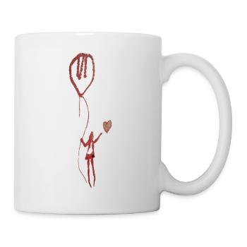 Une fille avec du cœur et un ballon - Mug blanc - blanc - Droite