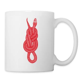 Nœud en forme de huit serpent - Rouge - Mug blanc - blanc - Droite