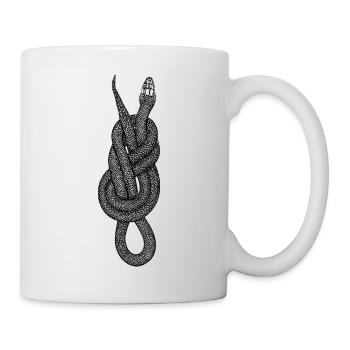 Schlange Achterknoten - Schwarz - Tasse - Weiß - Rechts