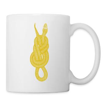 Nœud en forme de huit serpent - Jaune - Mug blanc - blanc - Droite