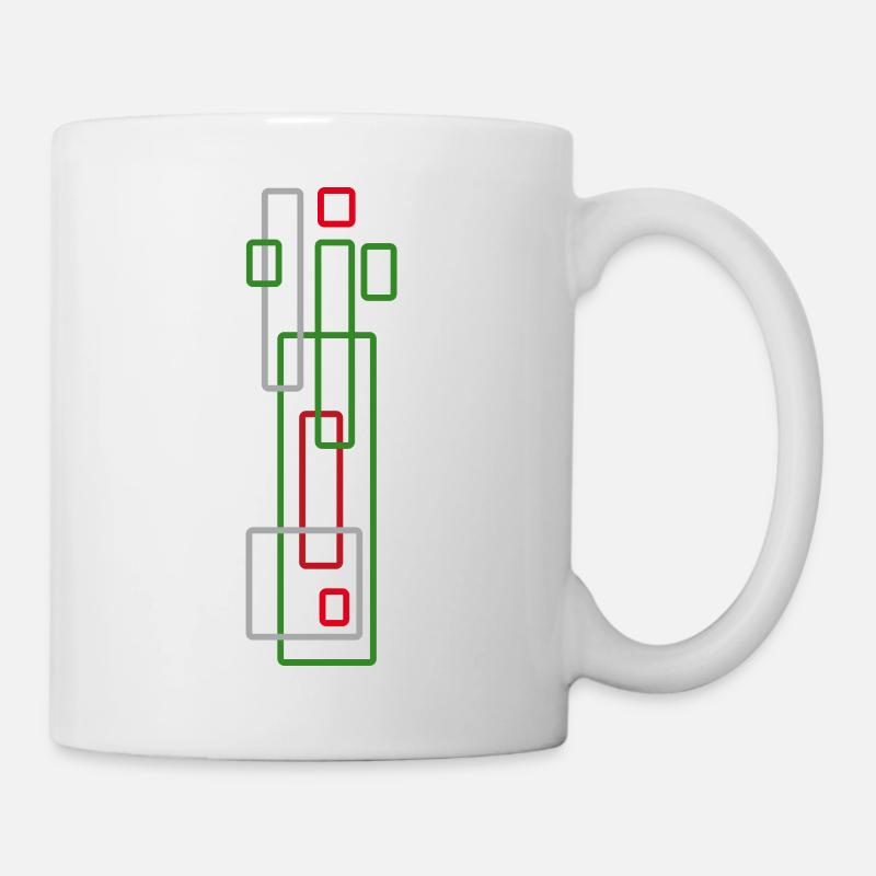 Streifen Muster Ornament - MODERN - Tasse - Weiß