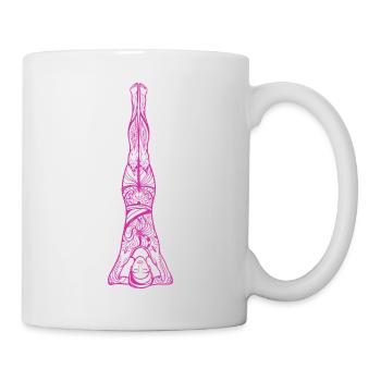 03 Sirshasana ou yoga de la tête | Traits de dessin - Mug blanc - blanc - Droite