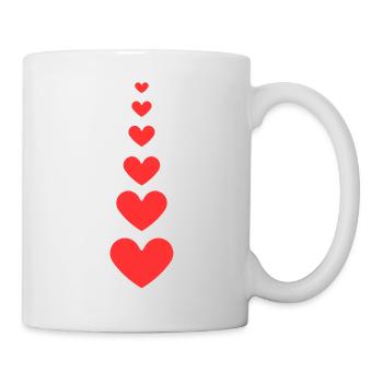 Rote Herzen - Tasse - Weiß - Rechts