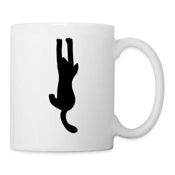 Chat noir suspendu, amoureux des chats - Mug blanc - blanc - Droite